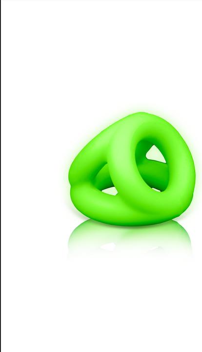 Actual product image Ouch! Cock Ring & Ball Strap - Glow in the Dark (4 cm)