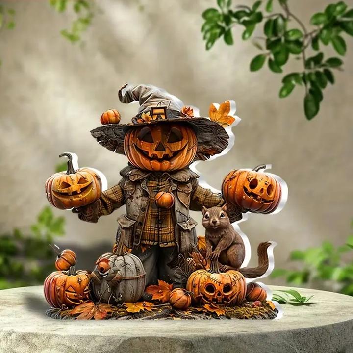 Produktbild Cbx Bezauberndes Kürbis-Vogelscheuche 2D Acrylschild, Halloween Deko, Herbstdekoration