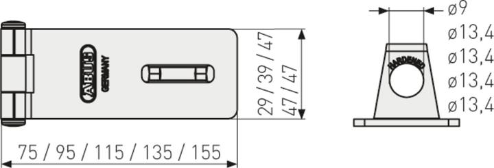 Image du produit Abus Loqueteau, 200/75 B/SB, lot de 6, argent. (6 pcs)