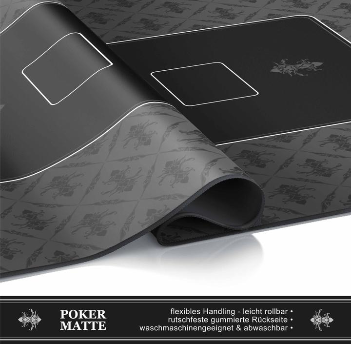 Image du produit CSL Tapis de poker, tapis de poker avec motif XXL 1000x600mm, table de poker, tapis de table, noir