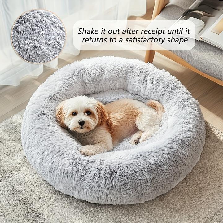 Produktbild Alopini Beruhigendes Hunde- & Katzenbett, Donut Cuddler Wärmendes Kuscheliges Weiches Rundes Bett (Hund, Katze)