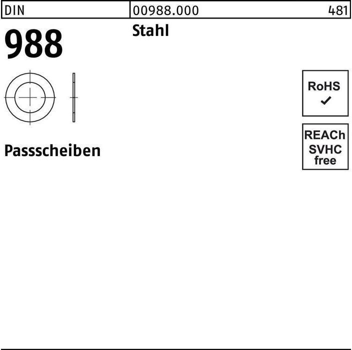 Produktbild Passscheibe DIN 988 55 x 68x1 Stahl