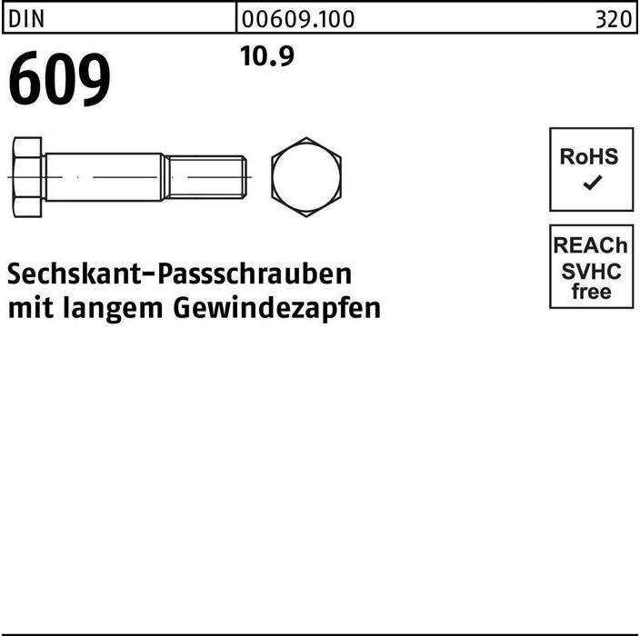Image du produit Vis hexagonale DIN 609 m.langem Gewindezapfen x50mm (25 Vis par pièce)