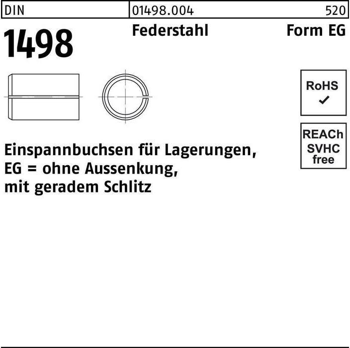 Produktbild Einspannbuchse DIN 1498 Form EG EG 25/32 x 30 Federstahl