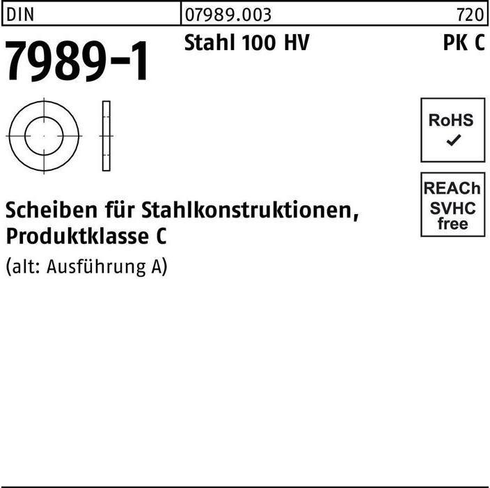 Immagine prodotto Rondella DIN 7989-1 27/30 x 50 x8 Acciaio 100HV