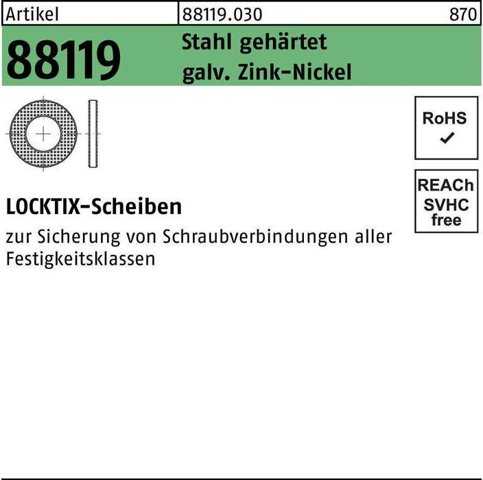 Image du produit Rondelle R 88119 14 acier trempé gal. ZnNi Sans Cr(VI)