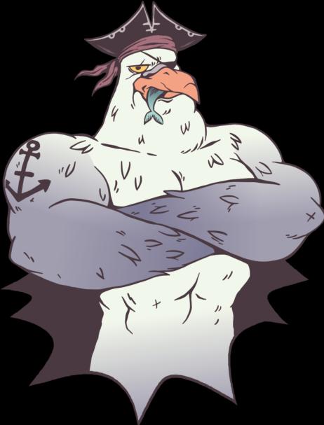 Produktbild Bügelbilder Bügelbild Comic Pirat Seagull