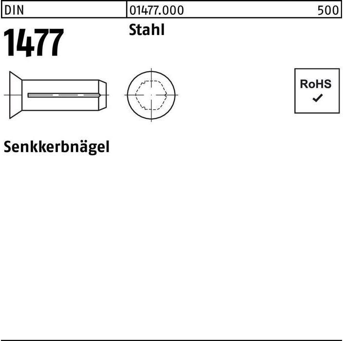 Produktbild Senkkerbnagel DIN 1477 6 x 15 Stahl DIN 1477
