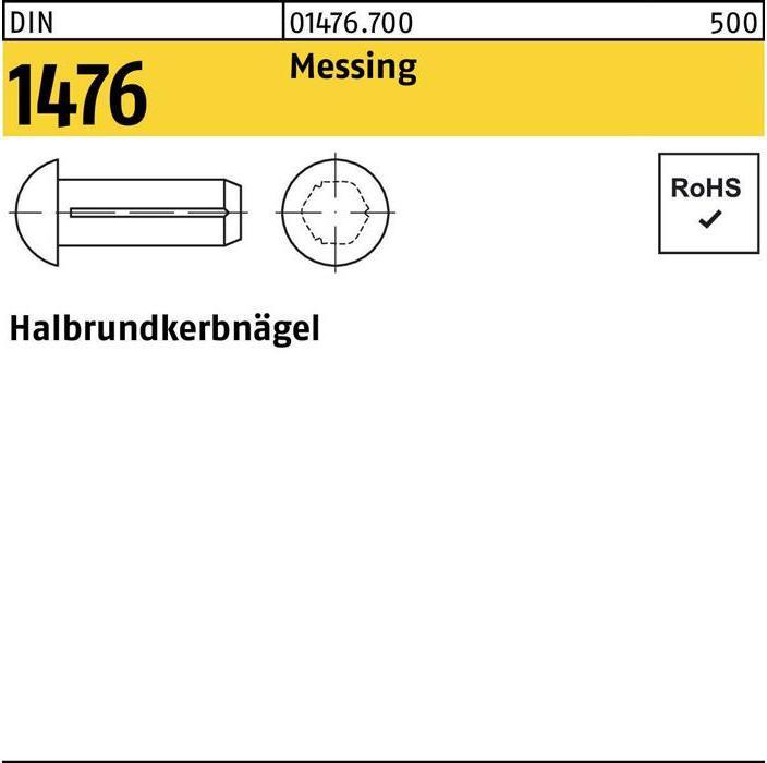 Image du produit Clou à encoche demi-ronde DIN 1476 2 x 5 Laiton DIN 1476