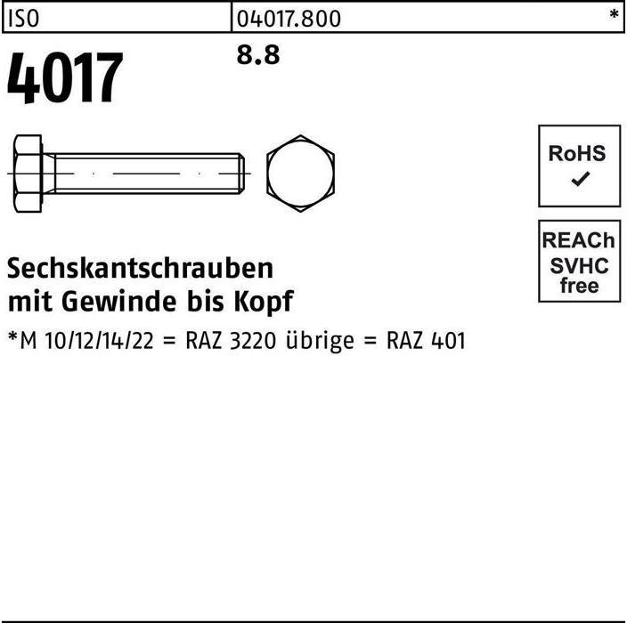 Actual product image Bufab Hexagon head screw ISO 4017 VG M 30 x 45 8.8 (10 Screws per piece)