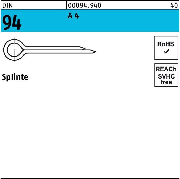 Produktbild Splinte DIN 94/ISO 1234 10 x 80 A 4