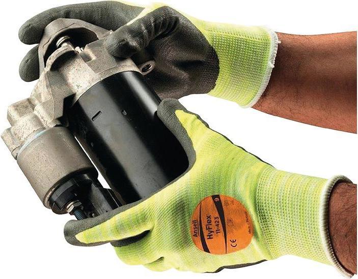 Actual product image Ansell Gloves HyFlex® 11-423 size 9 grey/light yellow EN 388, EN 407 PPE category III (9)
