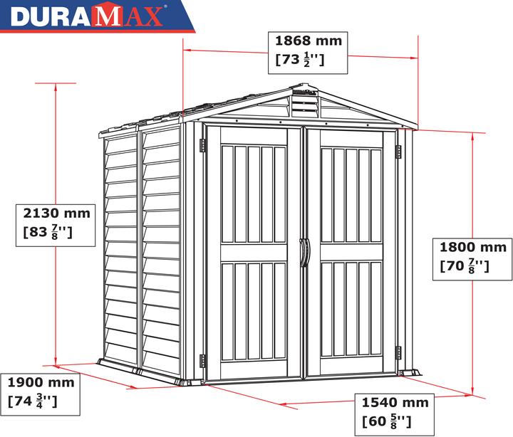 Produktbild Duramax Kunststoff Gerätehaus 186x190 Gartenhaus