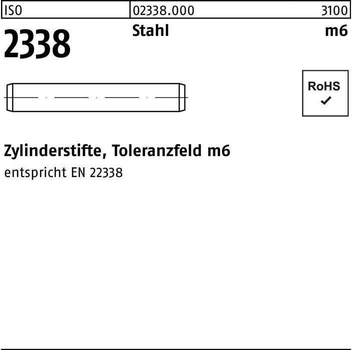 Actual product image Dowel pin ISO 2338 14 m6 x 20 Steel ISO 2338