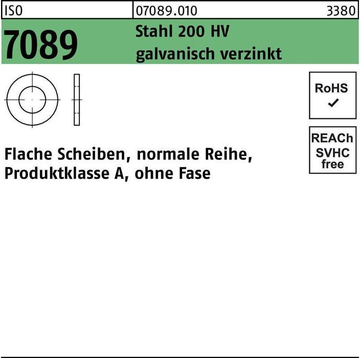 Immagine prodotto Bufab Rondella ISO 7089 senza smusso 18 Acciaio 200 HV elettrozincato