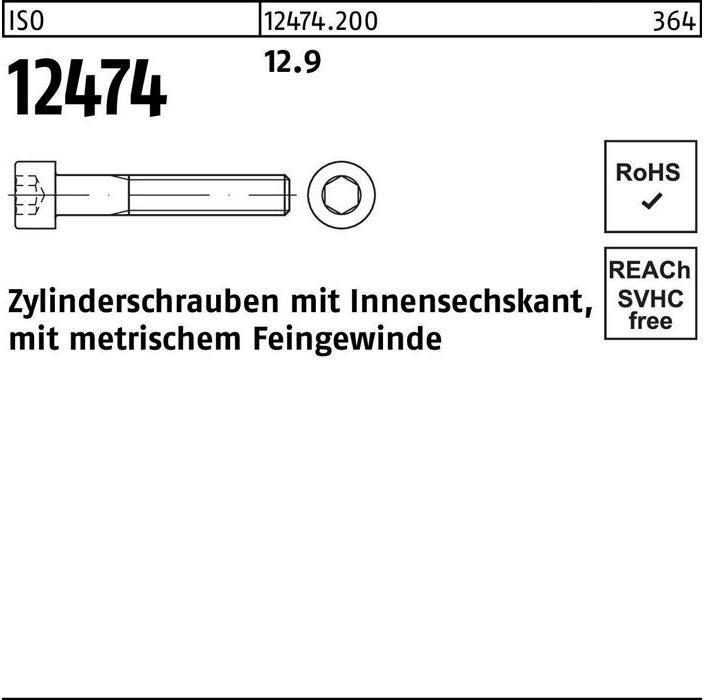 Immagine prodotto Vite a testa cilindrica ISO 12474 con esagono incassato M 24 x2 x 55 12,9 (25 Viti per pezzo)
