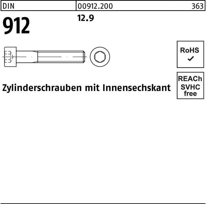 Productafbeelding Kaaskopschroef DIN 912 met inbus M 6 x 220 12.9 (100 Schroeven per stuk)