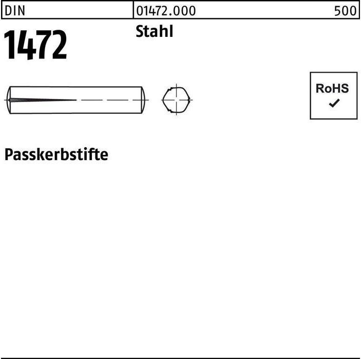 Produktbild Passkerbstift DIN 1472 6 x 45 Stahl DIN 1472