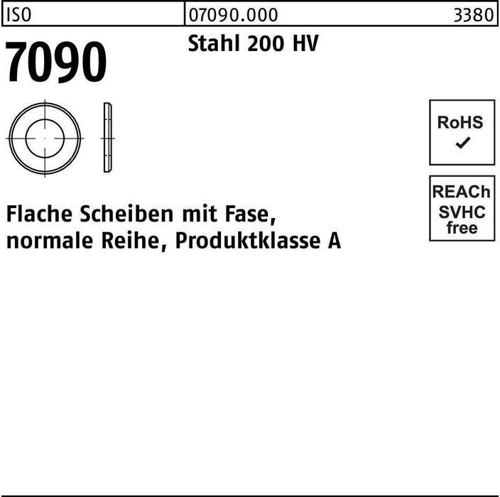 Productafbeelding Sluitring ISO 7090 met afschuining 33 Staal 200 HV