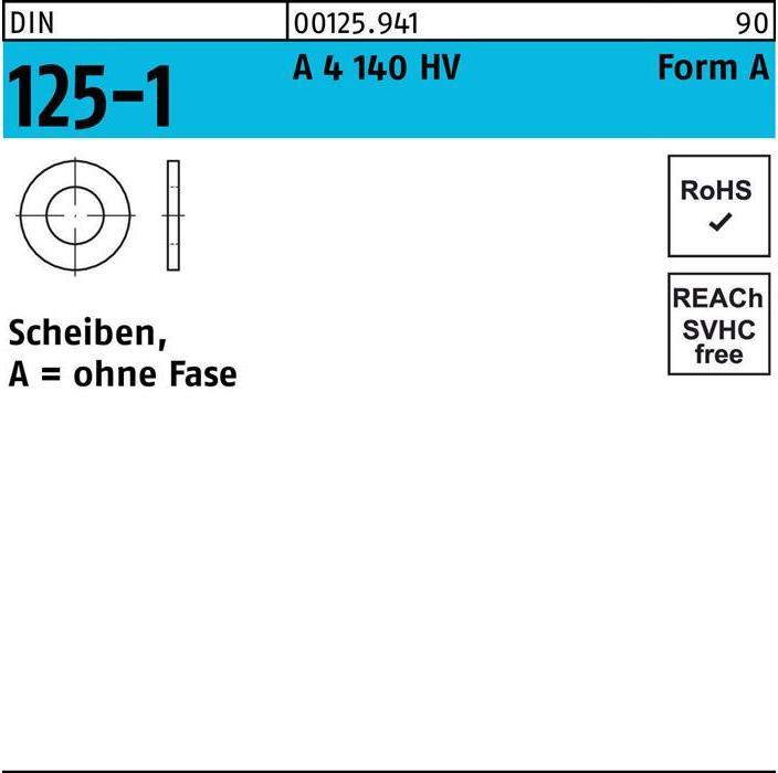 Actual product image Washer DIN 125-1 Form A 21 x37 x3 A 4 140 HV
