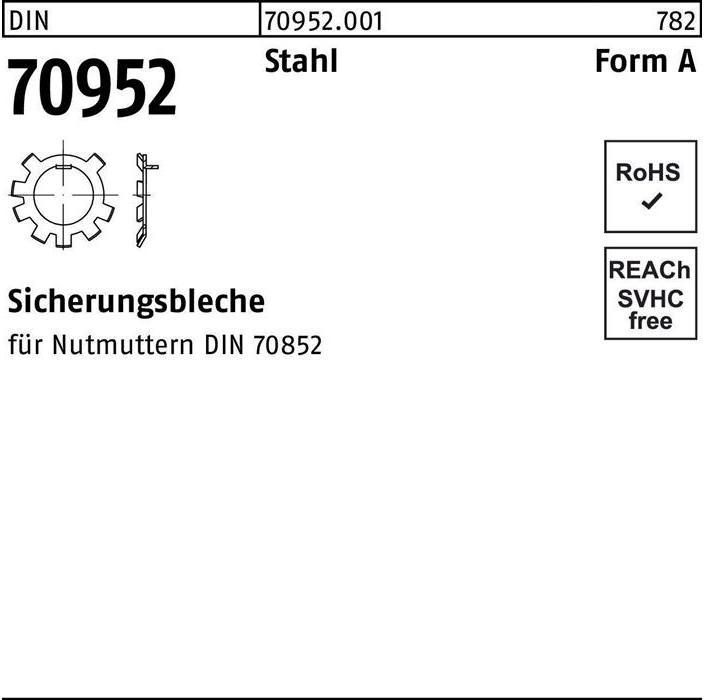Produktbild Sicherungsblech DIN 70952 A 80 Stahl f.Nutmuttern DIN70852