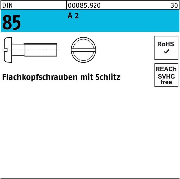 Actual product image Flat head screw DIN 85/ISO 1580 slotted M 5 x 25 A 2 (100 Screws per piece)