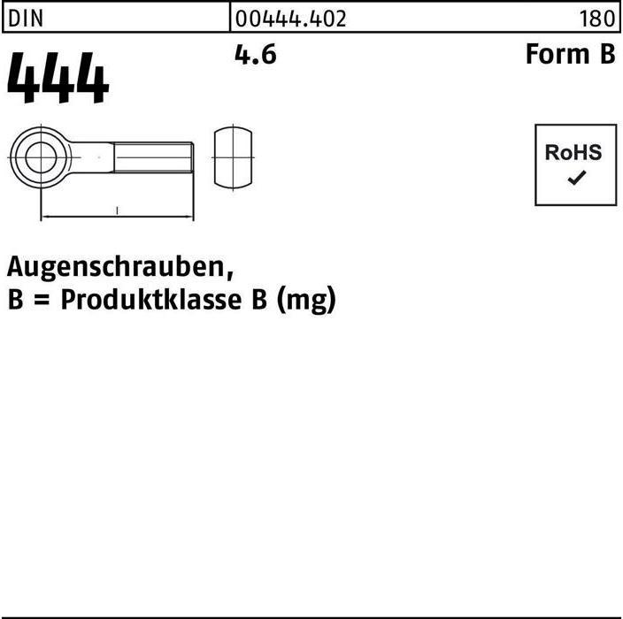 Produktbild Reyher Augenschraube DIN 444 Form B BM 30 x 160 4.6 (5 Schrauben pro Stück)