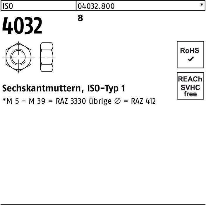 Produktbild Bufab Sechskantmutter ISO 4032 M 64 8 (M64)