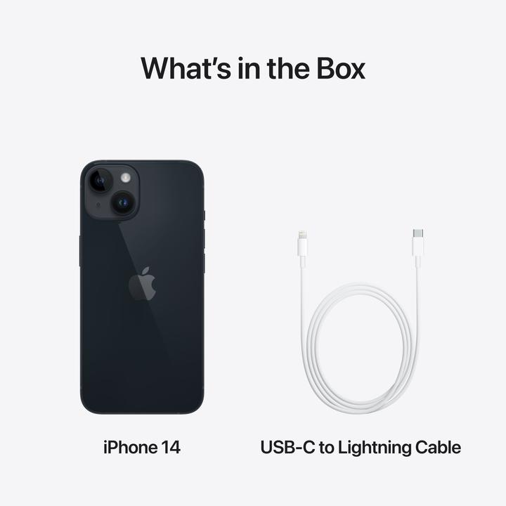 Immagine prodotto Apple iPhone 14 (512 GB, Midnight, 6.10", SIM + eSIM, 12 Mpx, 5G)