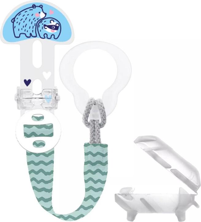 Actual product image MAM Schnullerketten Schnullerband Clip it! mit Cover - Bär (1 x, from birth)