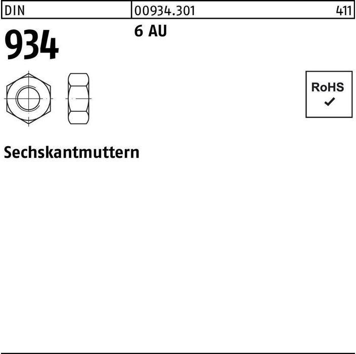 Image du produit Écrou hexagonal DIN 934 M 2,6 6 Acier de décolletage (M2.6)