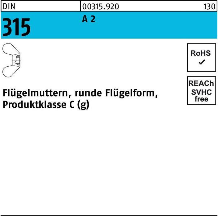 Produktbild Flügelmutter DIN 315 runde Form M 20 A 2