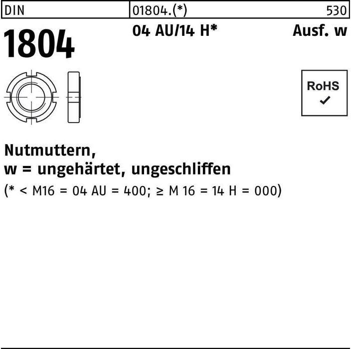 Image du produit Écrou à encoches DIN 1804 M 26 x 1,5 Acier de décolletage/14 H