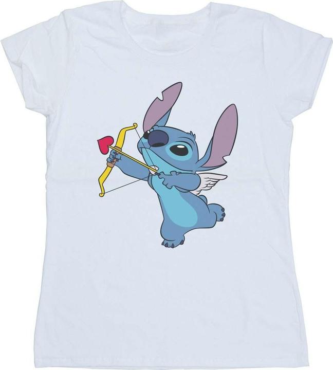 Actual product image Disney Womens/Ladies Lilo And Stitch Stitch Cupid Valentines Cotton T-Shirt (M)