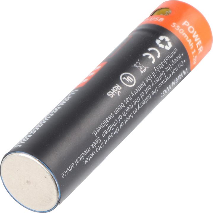 Image du produit AccuCell Pile ronde AAA, Li-ion, 1,5V, avec port de charge USB (1 pcs, AAA, 550 mAh, Chargeurs sans batterie)