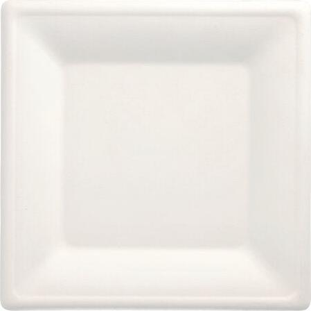 Produktbild Papstar 50 Teller, Zuckerrohr "pure" eckig 20 cm x 20 cm weiss (50 x)