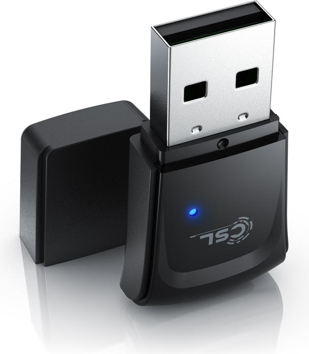 CSL WLAN Dongle, 300 Mbit/s USB Stick WiFi Adapter 2,4 Ghz 2T2R, Verstärkung 18 dBm, WEP WPA WPA2 (USB 2.0)
