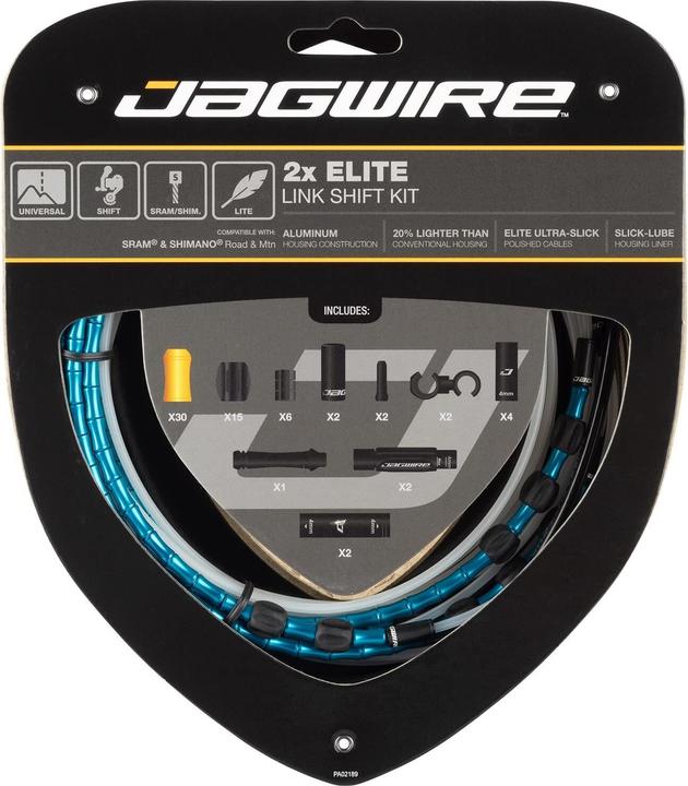 Actual product image Jagwire RCK626 2X Elite Link Shift Kit, limited celeste