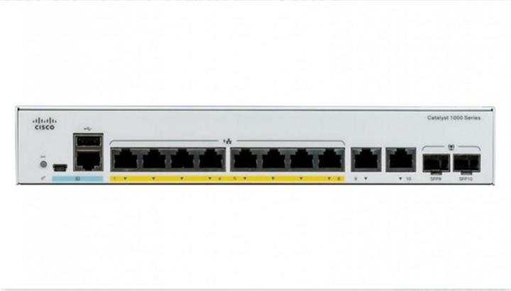 Actual product image Cisco 8 Port Rail PoE+ Switch C1000-8P-2G-L (8 Ports)