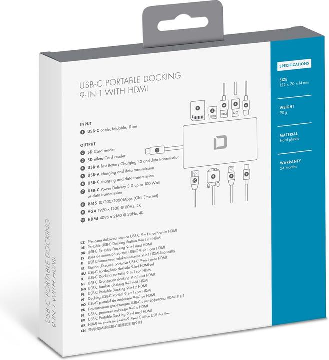 Actual product image Dicota Portable 9-in-1 (USB-C, 9 Ports)