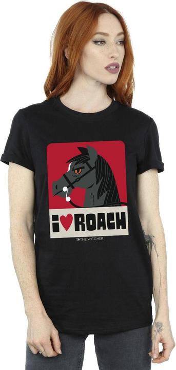 Actual product image Netflix Womens/Ladies The Witcher I Heart Roach Cotton Boyfriend T-Shirt (3XL)