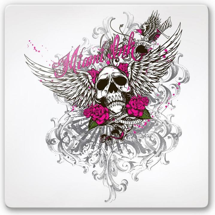 Produktbild Miami Ink Schädel mit Rosen (50 x 50 cm)