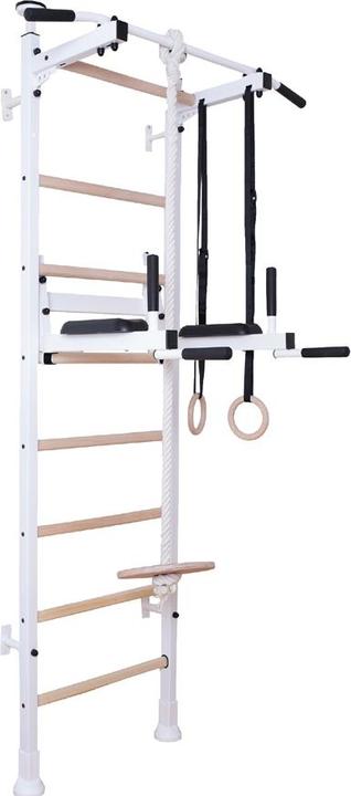 BenchK Sprossenwand 522W mit Klimmzugstange, Dip-Bügel, Seil & Ringen