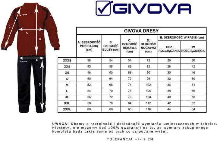 Image du produit Givova Tuta Visa Survêtement Noir & Blanc TR018 1003 XS (XS)