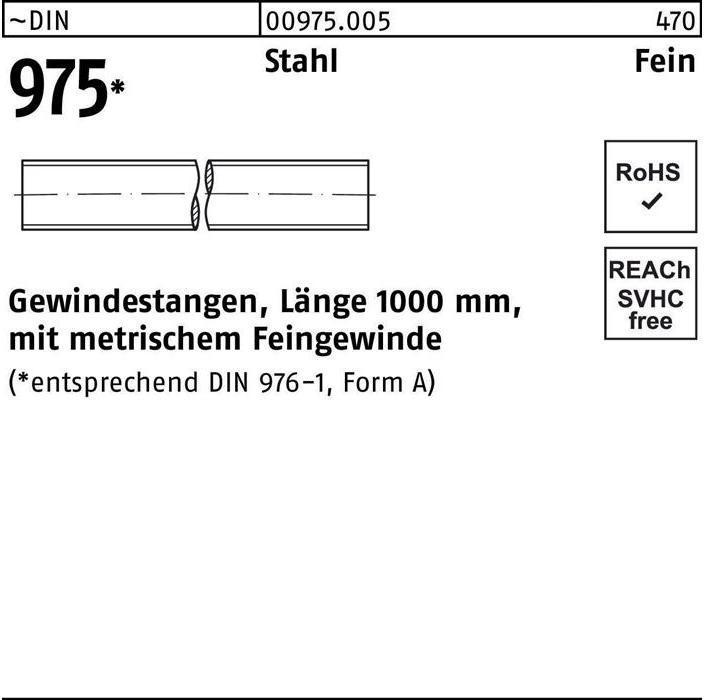 Actual product image Threaded rod DIN 975 M 30 x 1.5 x 1000mm steel