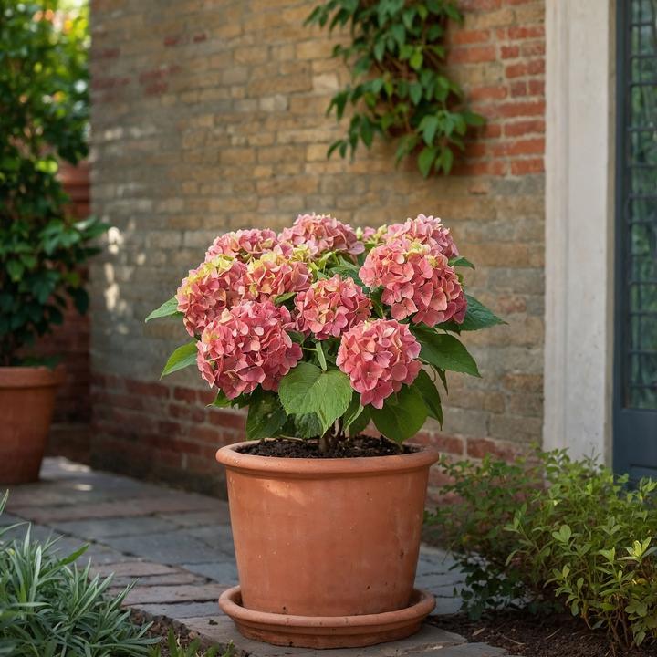 Produktbild Plant in a Box Hydrangea macrophylla 'Early Pink' - 3er Set Hortensien (25 cm)