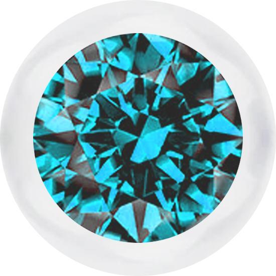 Produktbild Star Piercing Ring blau Streifen gebürstet silber (ohne MessingChirurgenstahl 316L, Bioflexohne Messing)