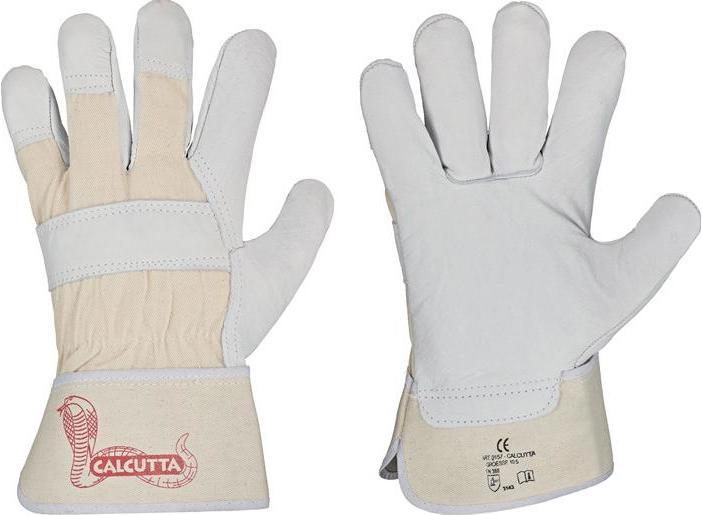 Produktbild Stronghand Handschuh CALCUTTA EN388 Gr.12 naturfarben Rindleder Doppelnaht gummierte Stulpe (12)