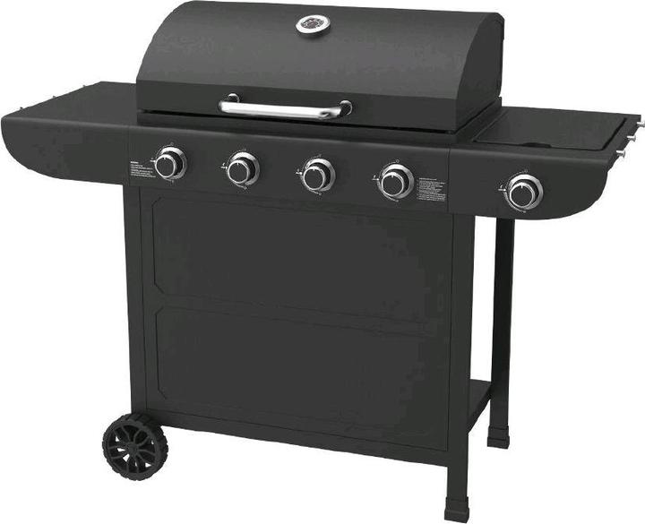 Mr. Grill Gasgrill 4 Brenner + Seitenbrenner schwarz (14.50 kW)