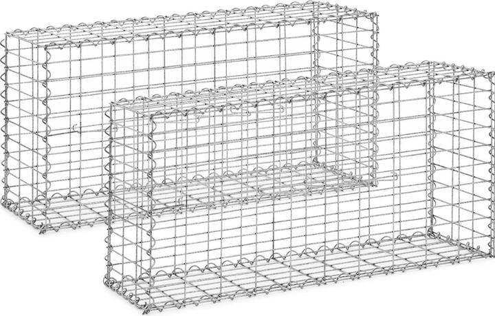 Produktbild Hillvert Gabione Gabionenzaun Drahtkorb 2er-Set 0 x 0 x 0 cm Stahl